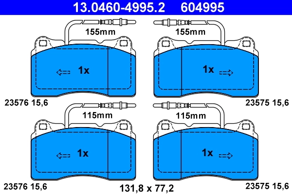 Piduriklotsi komplekt, ketaspidur ATE 13.0460-4995.2