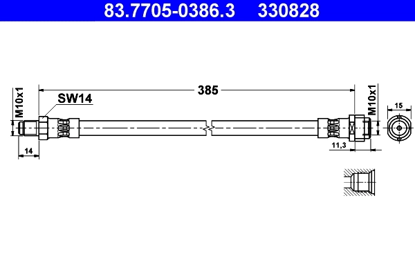 Pidurivoolik ATE 83.7705-0386.3