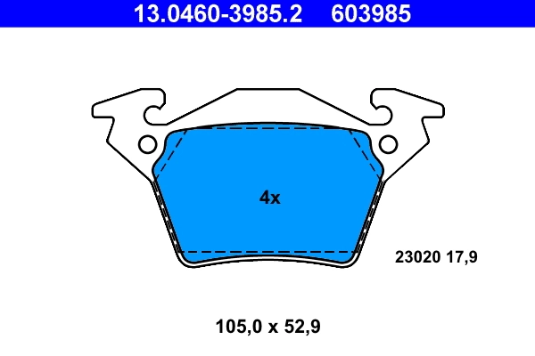 Piduriklotsi komplekt, ketaspidur ATE 13.0460-3985.2