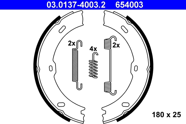Piduriklotside komplekt, seisupidur ATE 03.0137-4003.2