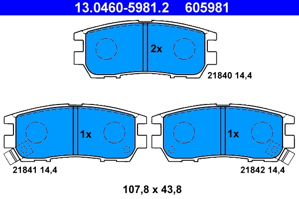Piduriklotsi komplekt, ketaspidur ATE 13.0460-5981.2