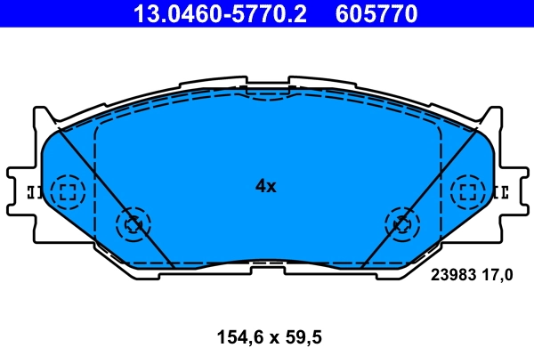 Piduriklotsi komplekt, ketaspidur ATE 13.0460-5770.2