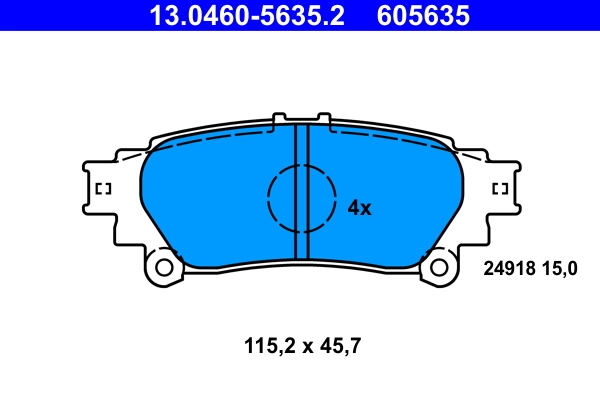 Piduriklotsi komplekt, ketaspidur ATE 13.0460-5635.2