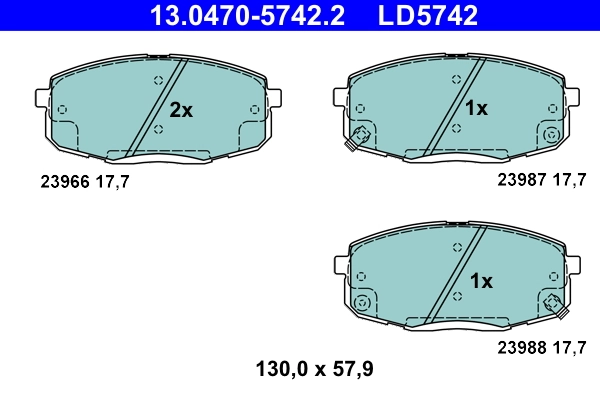 Piduriklotsi komplekt, ketaspidur ATE 13.0470-5742.2