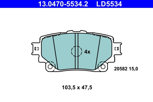 Piduriklotsi komplekt, ketaspidur ATE 13.0470-5534.2