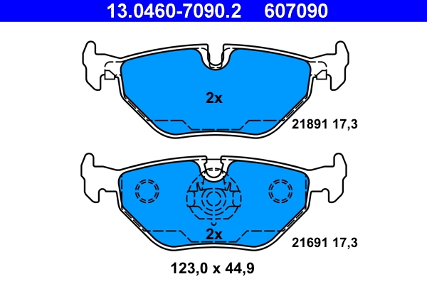 Piduriklotsi komplekt, ketaspidur ATE 13.0460-7090.2
