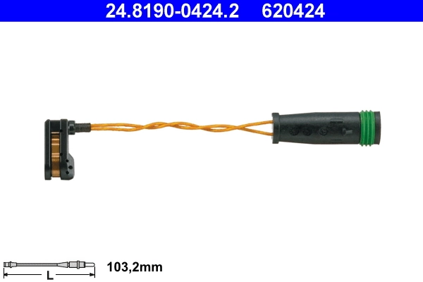 Hoiatuskontakt, piduriklotsi kulumine ATE 24.8190-0424.2