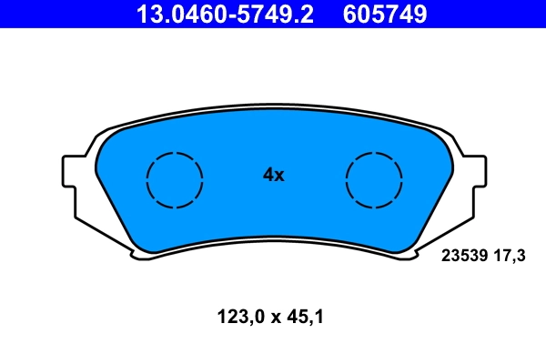 Piduriklotsi komplekt, ketaspidur ATE 13.0460-5749.2