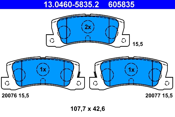 Piduriklotsi komplekt, ketaspidur ATE 13.0460-5835.2