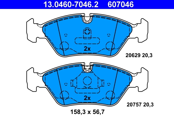 Piduriklotsi komplekt, ketaspidur ATE 13.0460-7046.2