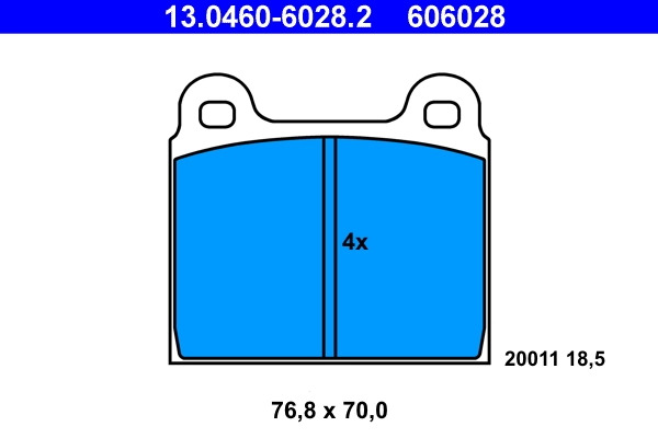 Piduriklotsi komplekt, ketaspidur ATE 13.0460-6028.2