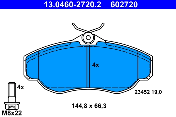 Piduriklotsi komplekt, ketaspidur ATE 13.0460-2720.2