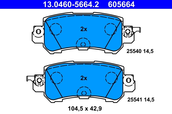 Piduriklotsi komplekt, ketaspidur ATE 13.0460-5664.2