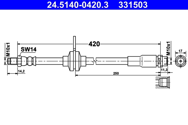 Pidurivoolik ATE 24.5140-0420.3
