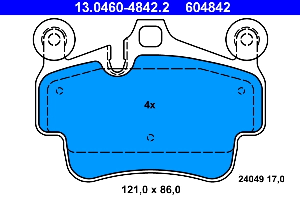 Piduriklotsi komplekt, ketaspidur ATE 13.0460-4842.2