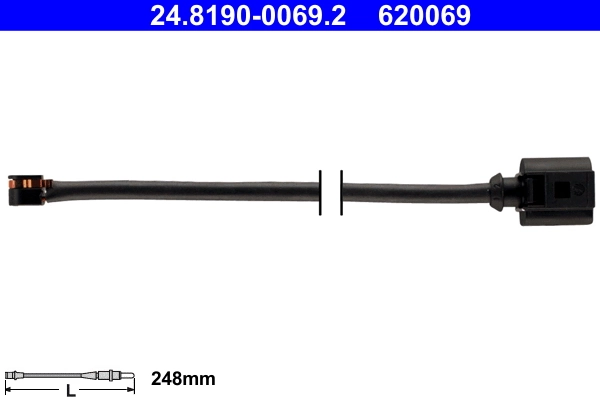 Hoiatuskontakt, piduriklotsi kulumine ATE 24.8190-0069.2