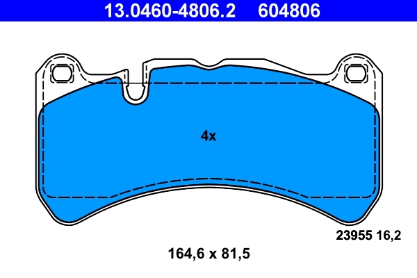 Piduriklotsi komplekt, ketaspidur ATE 13.0460-4806.2