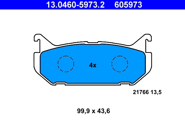 Piduriklotsi komplekt, ketaspidur ATE 13.0460-5973.2