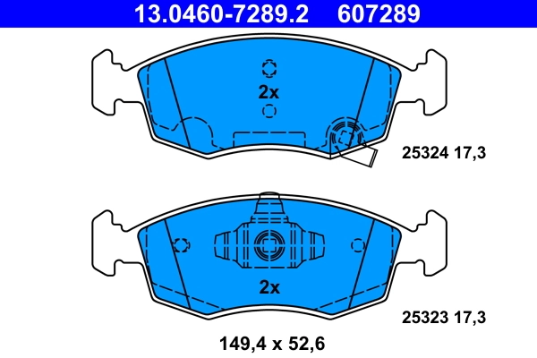 Piduriklotsi komplekt, ketaspidur ATE 13.0460-7289.2