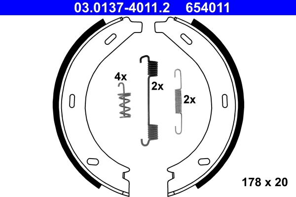 Piduriklotside komplekt, seisupidur ATE 03.0137-4011.2