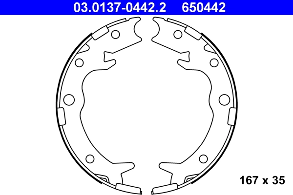 Piduriklotside komplekt, seisupidur ATE 03.0137-0442.2