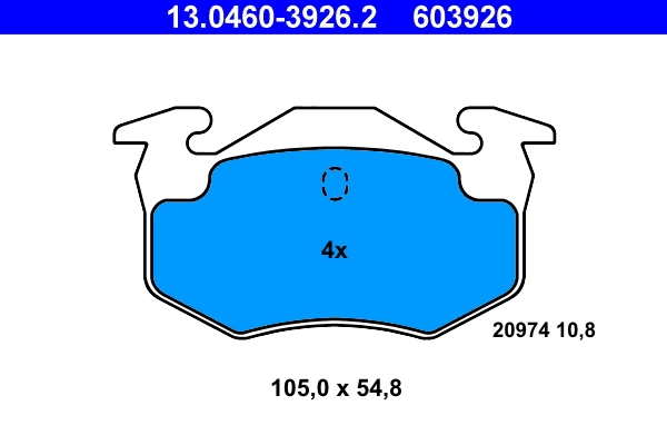 Piduriklotsi komplekt, ketaspidur ATE 13.0460-3926.2