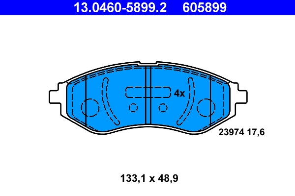 Piduriklotsi komplekt, ketaspidur ATE 13.0460-5899.2