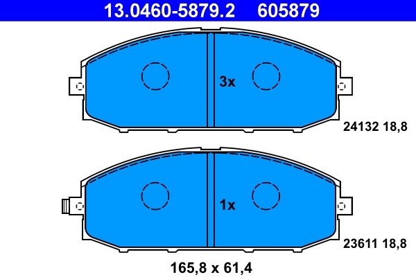 Piduriklotsi komplekt, ketaspidur ATE 13.0460-5879.2