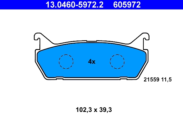 Piduriklotsi komplekt, ketaspidur ATE 13.0460-5972.2