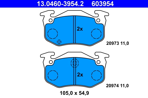 Piduriklotsi komplekt, ketaspidur ATE 13.0460-3954.2