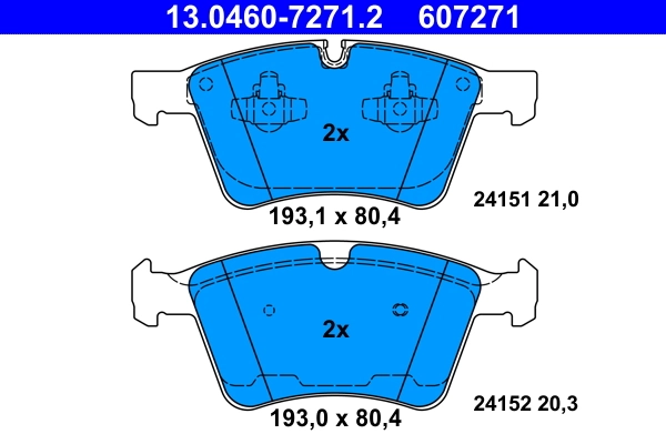 Piduriklotsi komplekt, ketaspidur ATE 13.0460-7271.2
