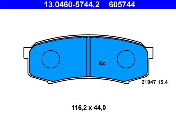 Piduriklotsi komplekt, ketaspidur ATE 13.0460-5744.2