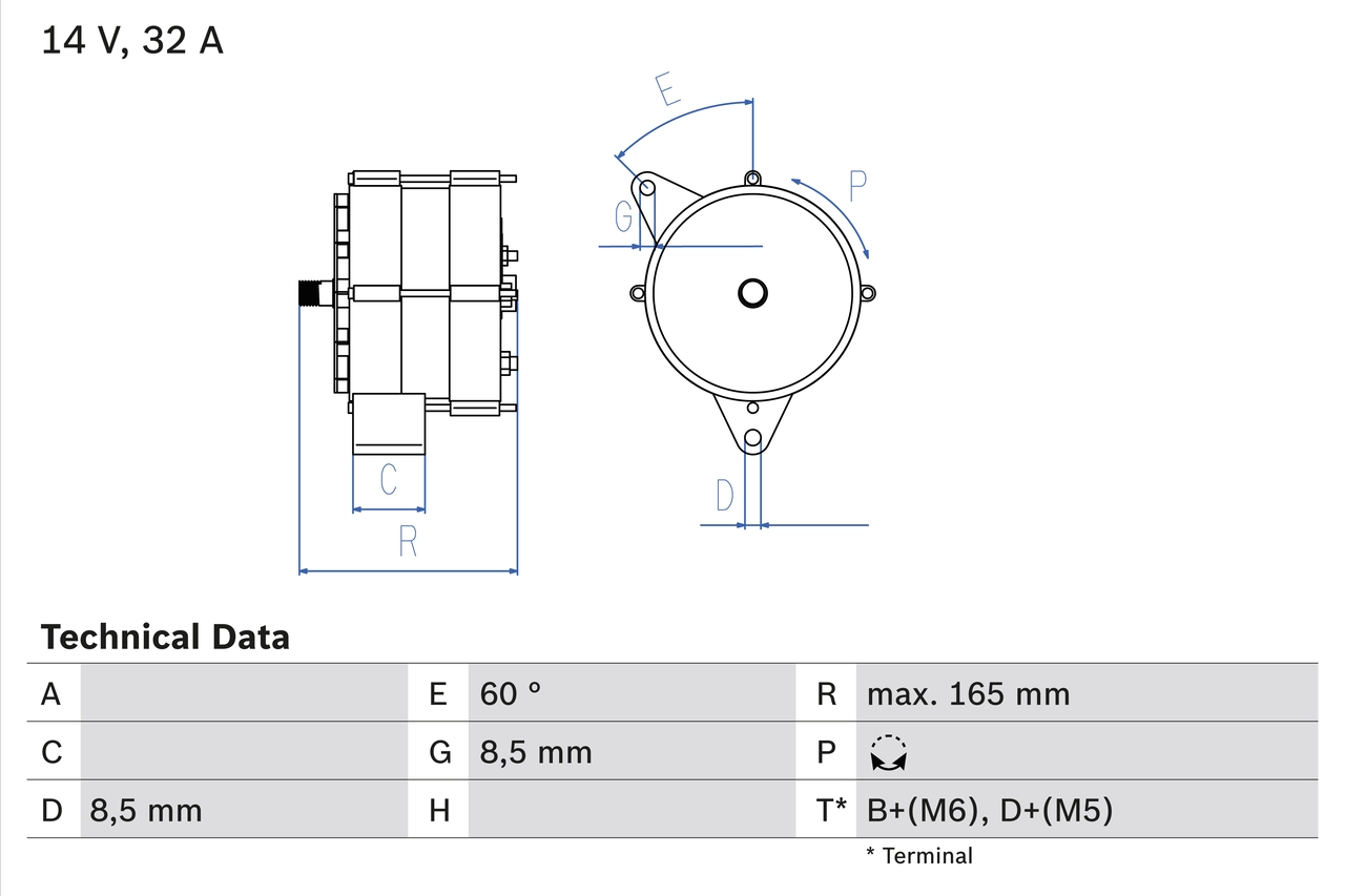 Generaator BOSCH 0 986 030 130