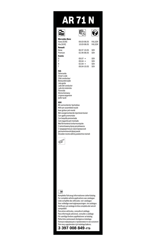 Klaasipuhastaja kumm BOSCH 3 397 008 849