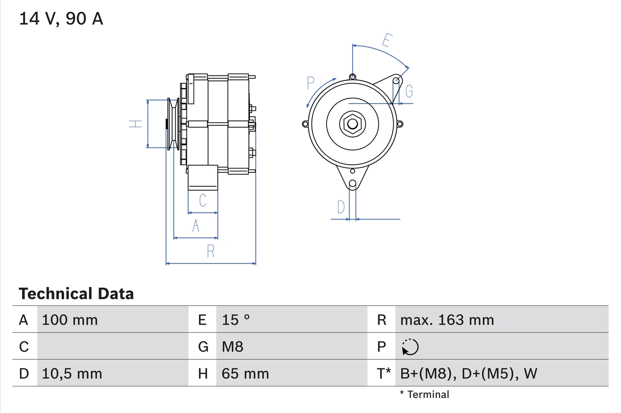 Generaator BOSCH 0 986 036 790
