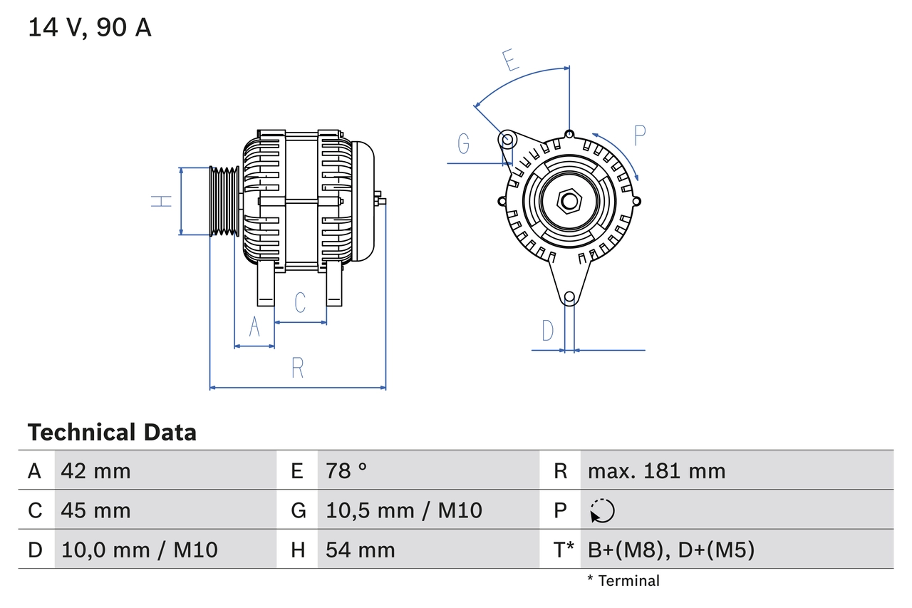 Generaator BOSCH 0 986 042 091