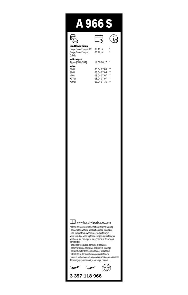 Klaasipuhastaja kumm BOSCH 3 397 118 966
