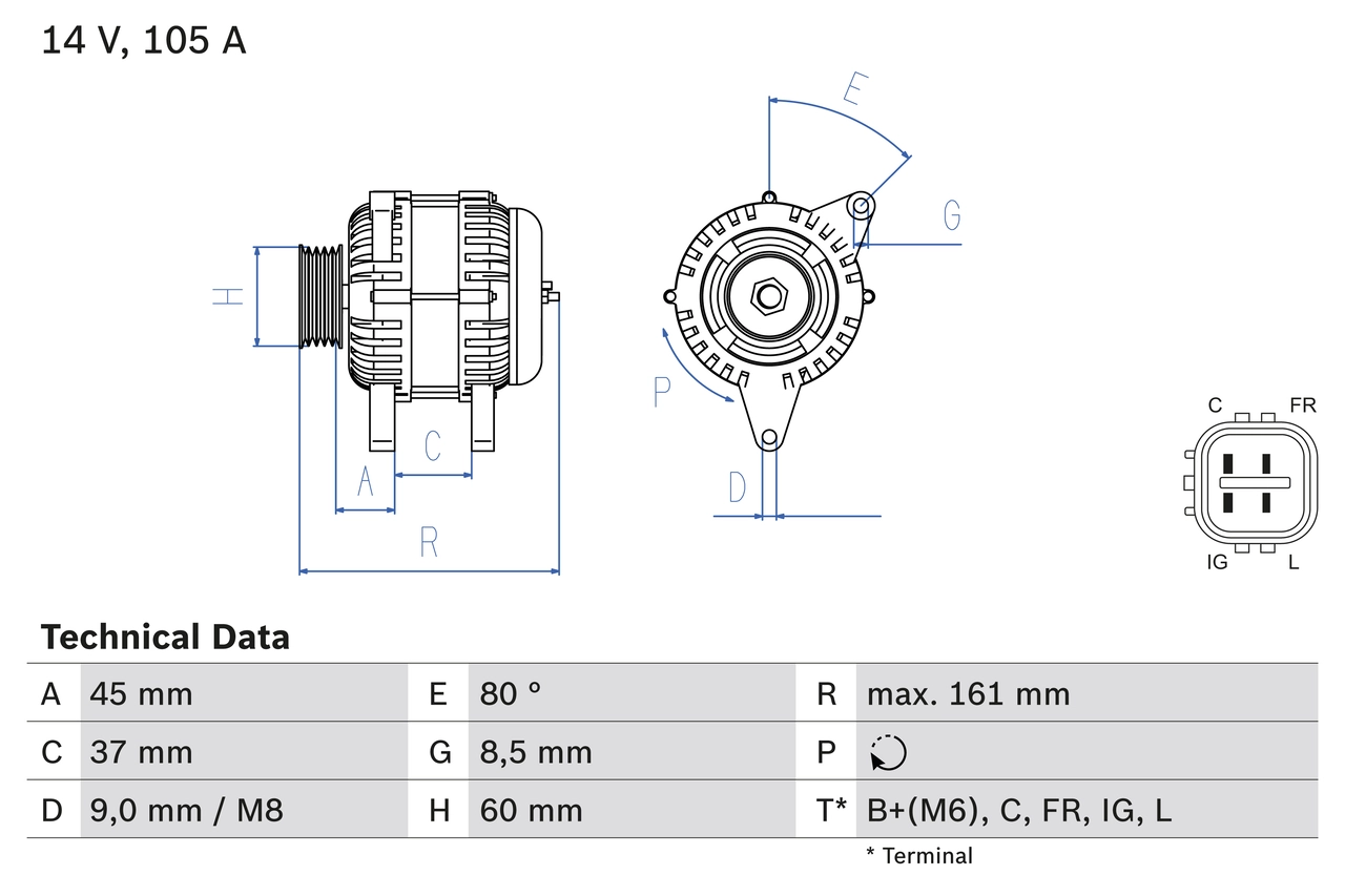 Generaator BOSCH 0 986 082 410