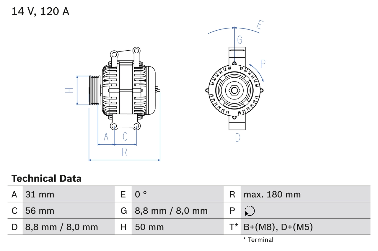 Generaator BOSCH 0 986 043 900
