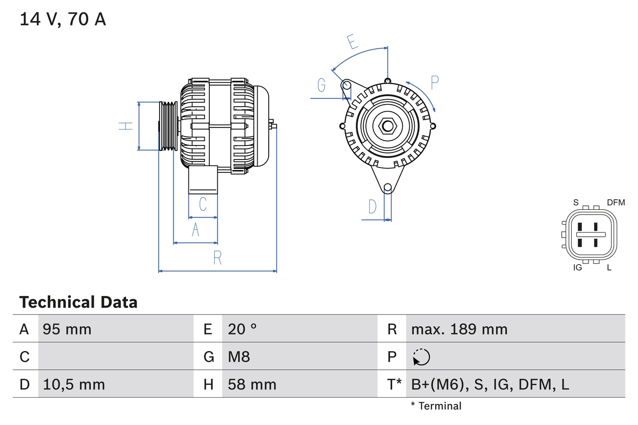 Generaator BOSCH 0 986 084 110