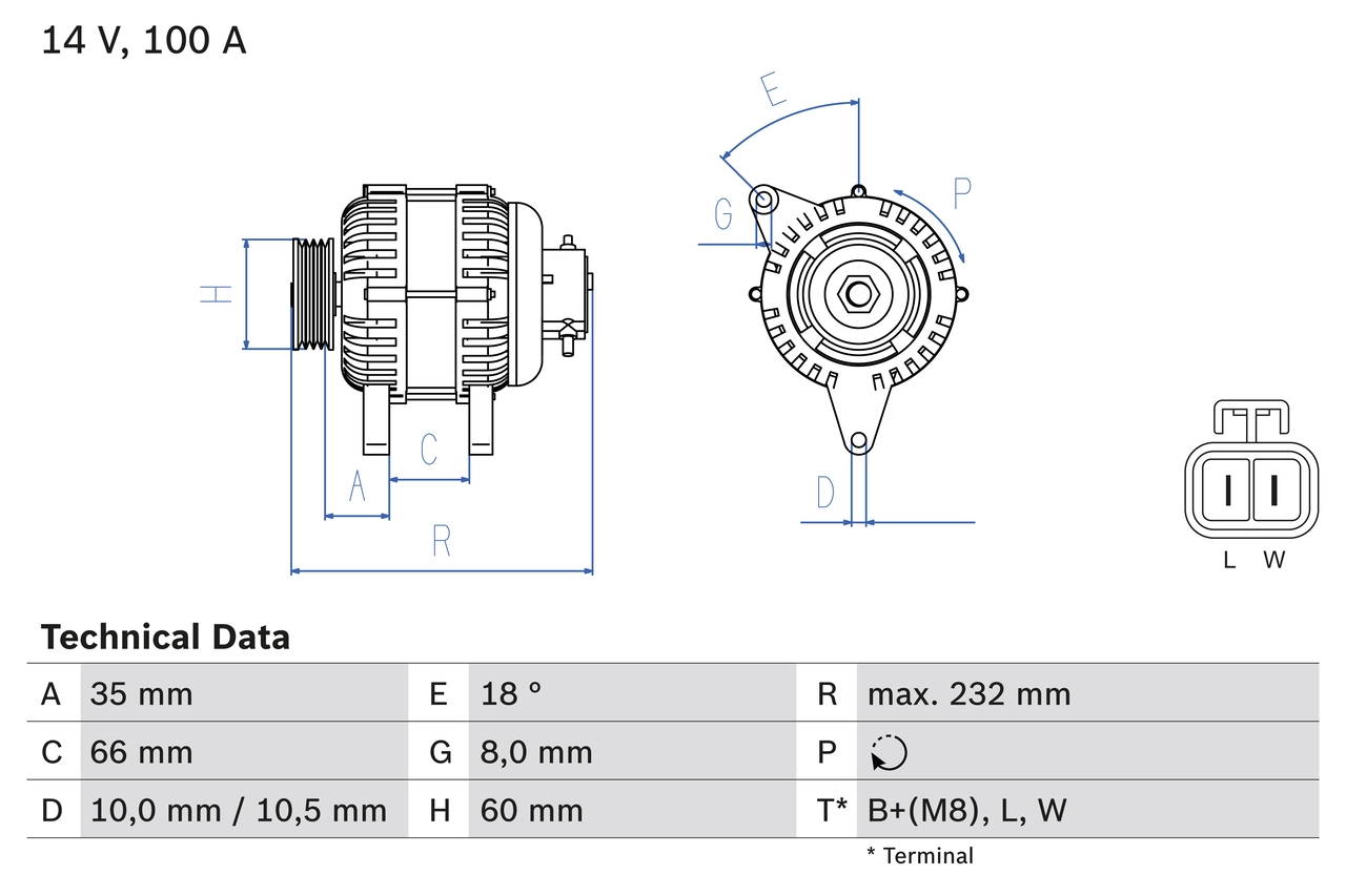 Generaator BOSCH 0 986 048 340