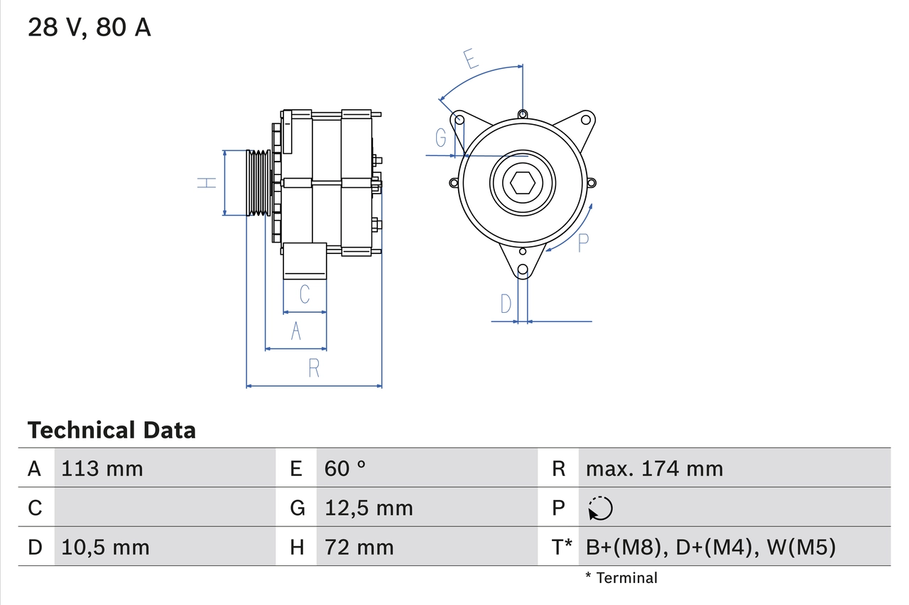 Generaator BOSCH 0 986 040 260