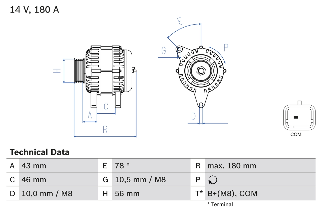 Generaator BOSCH 0 986 082 510