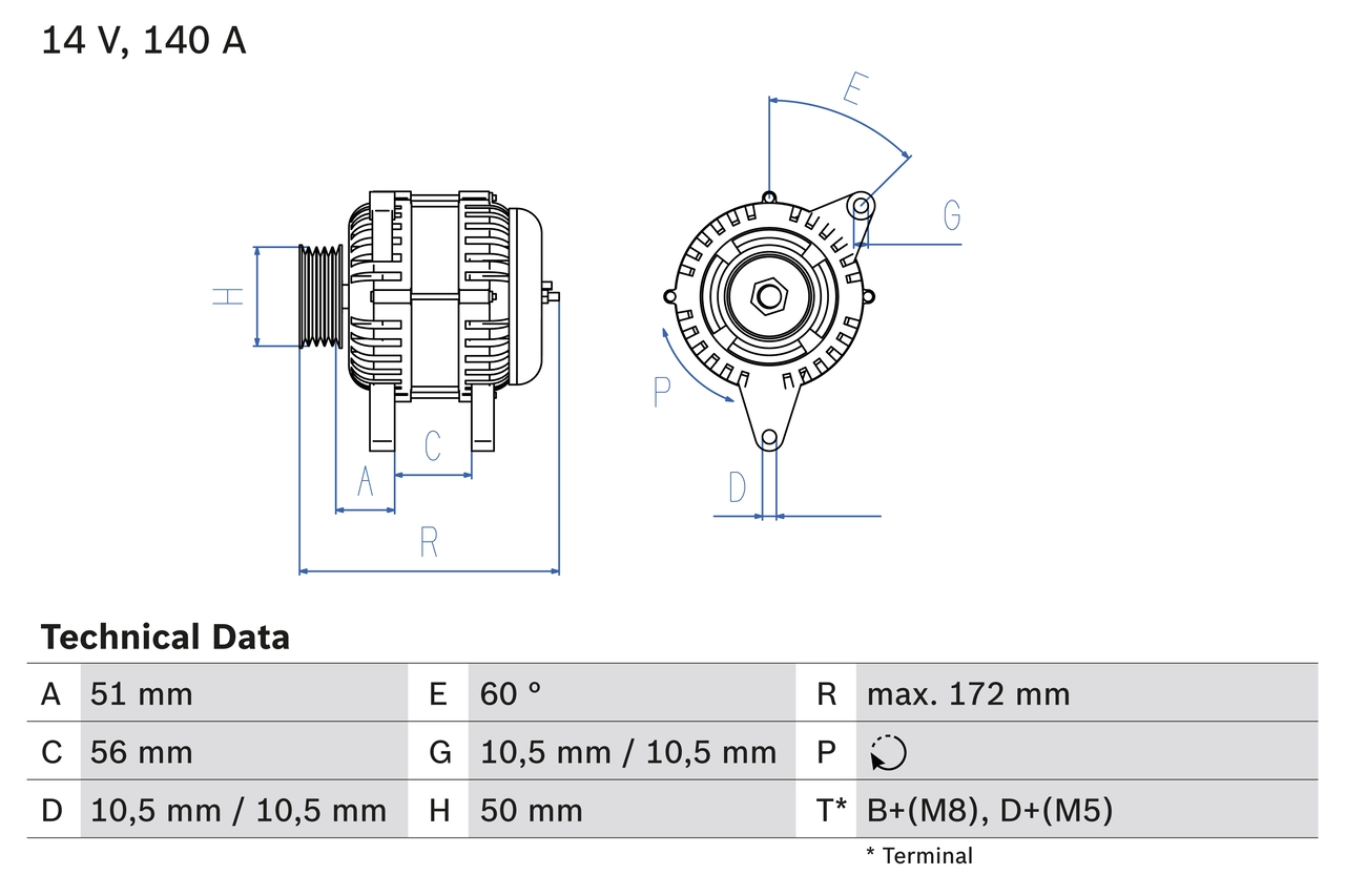 Generaator BOSCH 0 986 046 230