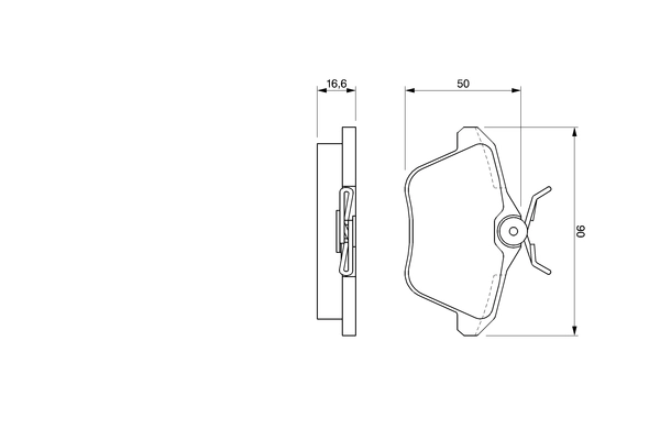 Piduriklotsi komplekt, ketaspidur BOSCH 0 986 424 506