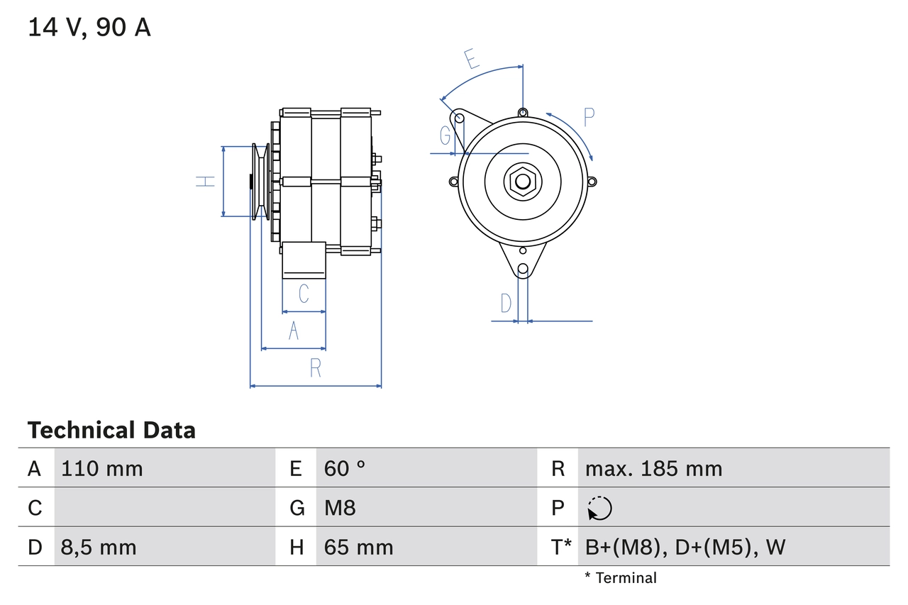Generaator BOSCH 0 986 039 090