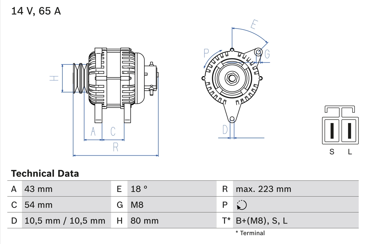 Generaator BOSCH 0 986 045 561