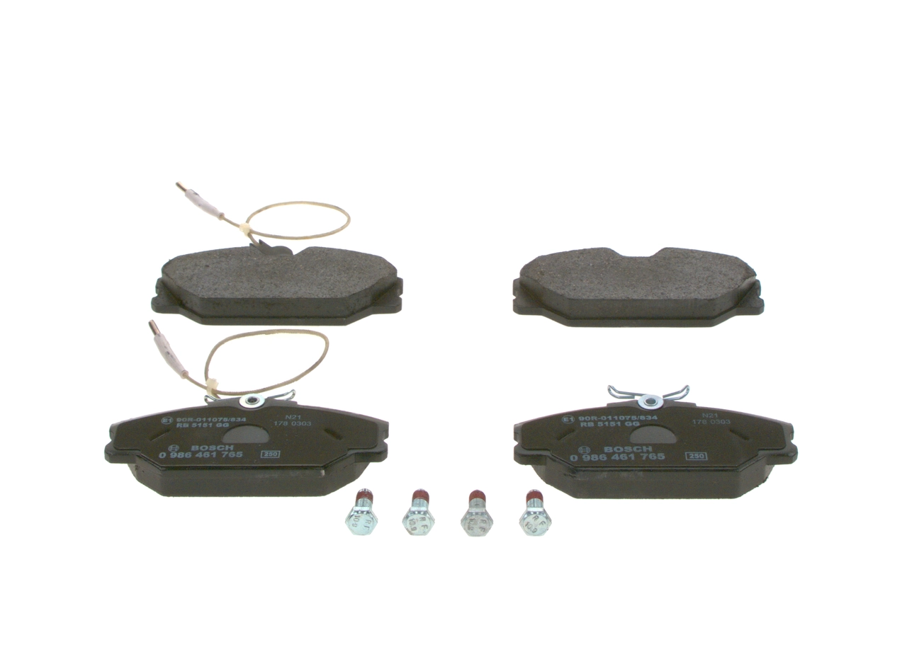 Piduriklotsi komplekt, ketaspidur BOSCH 0 986 461 765
