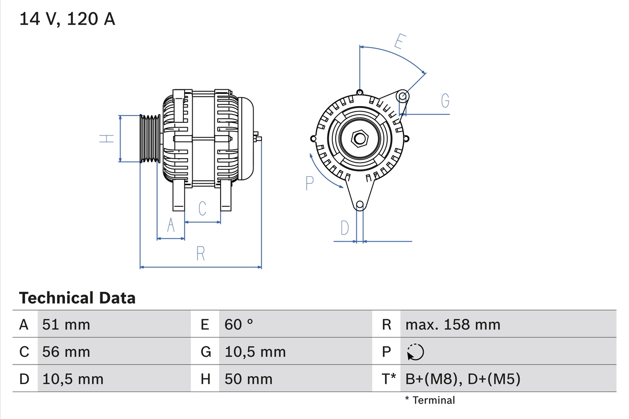 Generaator BOSCH 0 986 044 030