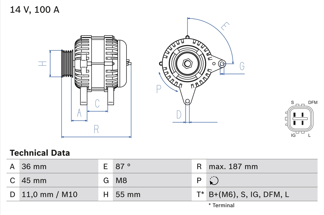 Generaator BOSCH 0 986 046 120